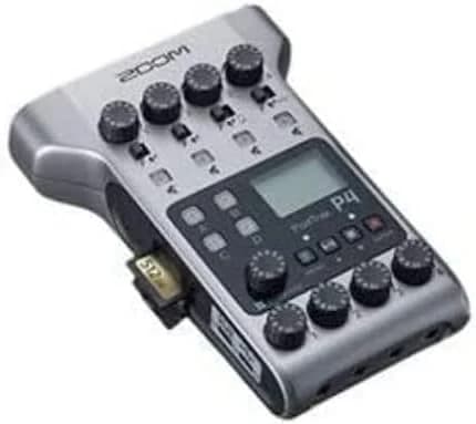 Zoom PodTrak P4 Grabador para Podcast, alimentado por pilas, 4 entradas de micro, 4 salidas de auriculares, entradas Phone y USB para entrevistas en remoto, Sound Pads, interface de audio 2-in/2-out